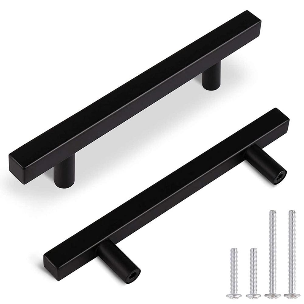 Brizza Series 3-3/4 in. (96 mm.) Center-To-Center Matte Black Solid Brass Cabinet Handle Drawer Pull (10-Pack) price history on PriceWatchPro