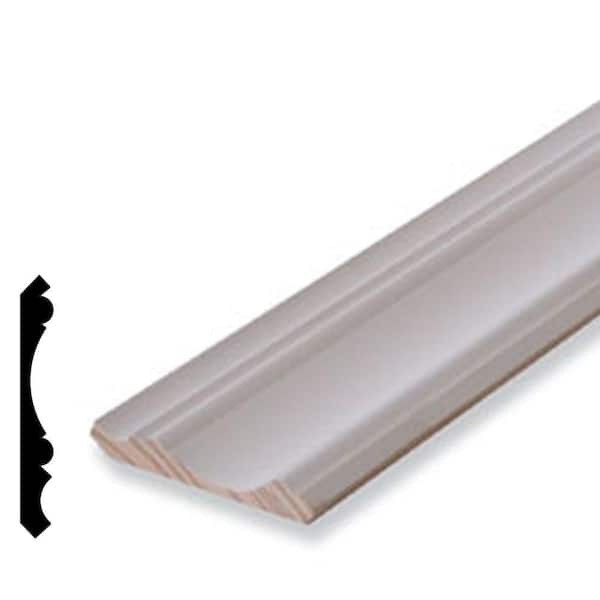 11/16 in. D x 5-1/4 in. W x 96 in. L Primed Pine Wood Finger Joint 4 Sides Crown