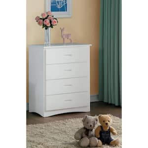 White 4-Drawer 30 in. Wide Chest of Drawers