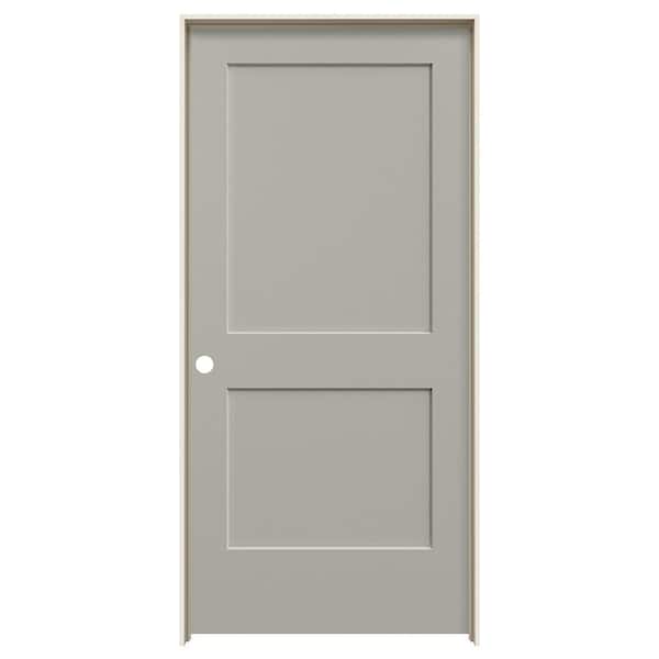 JELD-WEN 36 in. x 80 in. Monroe Vanilla Painted Right-Hand Smooth Solid Core Molded Composite MDF Single Prehung Interior Door