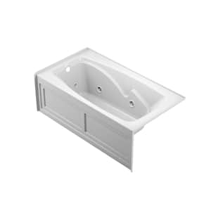 CETRA 60 in. x 32 in. Acrylic Left Drain Rectangular Alcove Whirlpool Bathtub in White