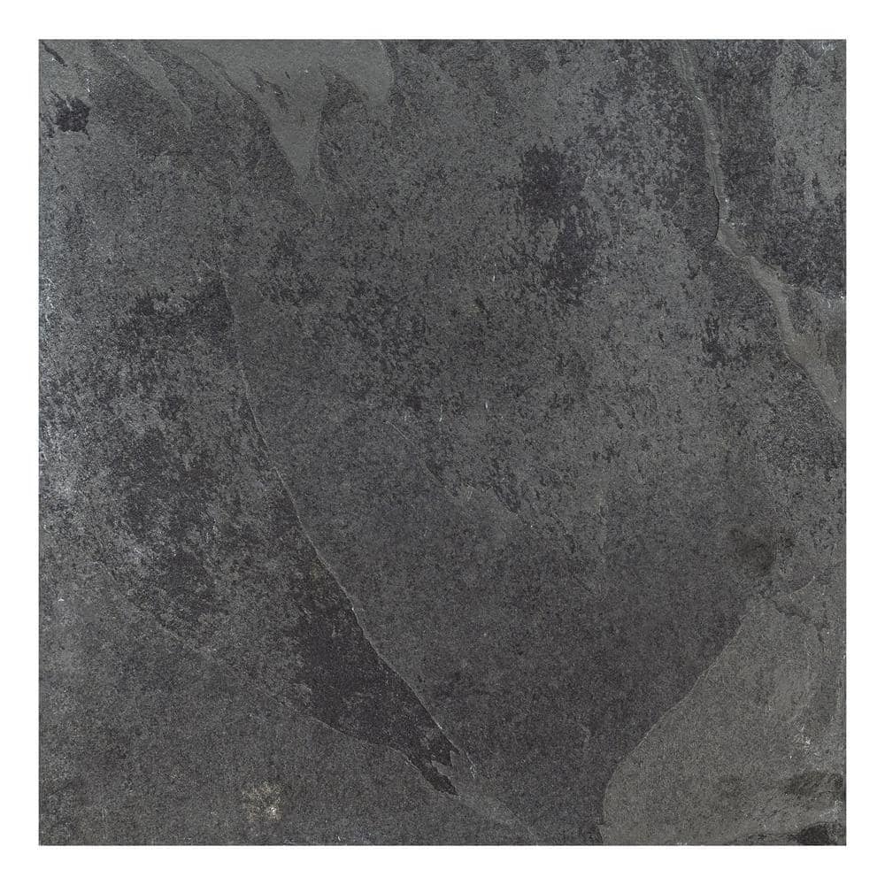 Montauk Black 16" x 16" Textured Slate Floor and Wall Tile