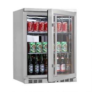 Single Zone 23.4 in. 140 (12 oz.) Single-Door Stainless Steel Beverage Can Cooler