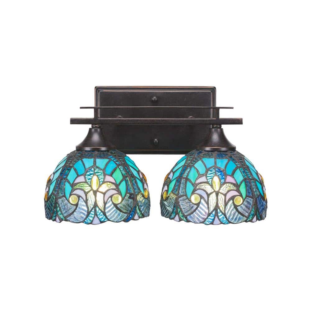 Ontario 14.25 in. 2-Light Dark Granite Vanity Light