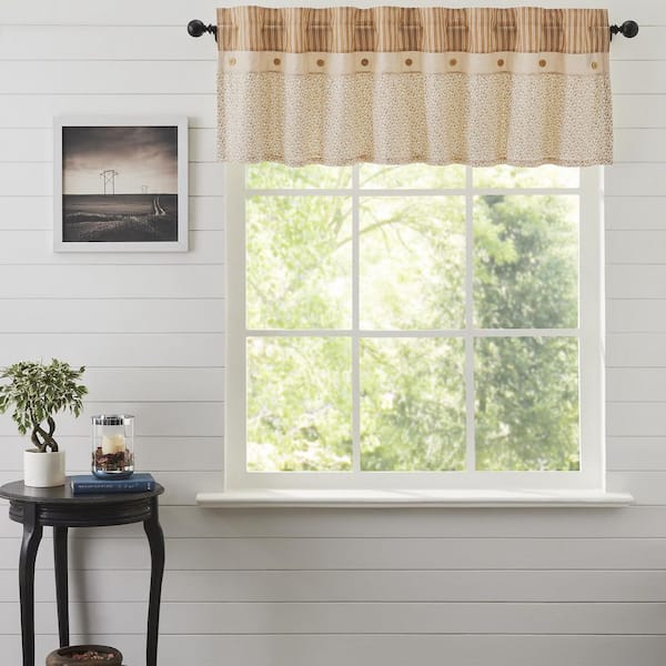 Camilia Ruffled 72 in. L x 19 in. W Cotton Valance in Gold Creme