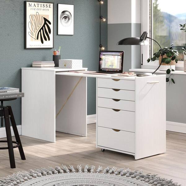 trendfurn by design Volterra 64 in. W Extendable White Wood 5