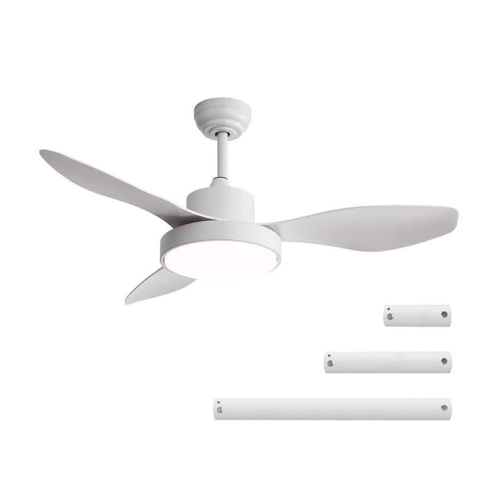 47 in. Indoor White Low Profile Modern Ceiling Fan with 22-Watt