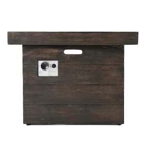 Anchorage Wood Finish Square Gas Outdoor Patio Fire Pit