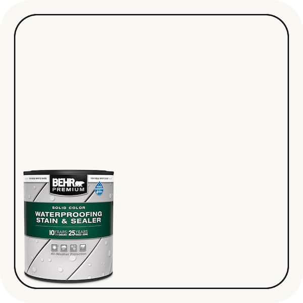 1 qt. White Base Solid Color Waterproofing Exterior Wood Stain and Sealer