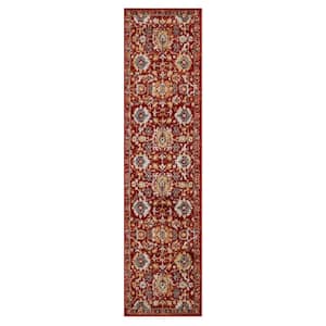 Norwood Red 1 ft. 11 in. x 10 ft. Traditional Ornamental Agra Runner Rug