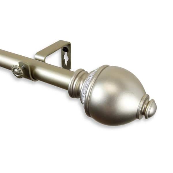 Rod Desyne Ramona 160 in. - 240 in. Adjustable 1 in. Dia Single Curtain Rod in Light Gold