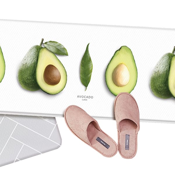 70.88 in. x 17.90 in. Avocado Design Double Sided Kitchen Foot Mat