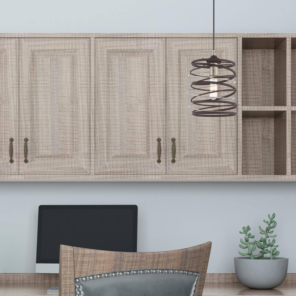 Bronze and Brushed Nickel Geometric Mini Pendant Light