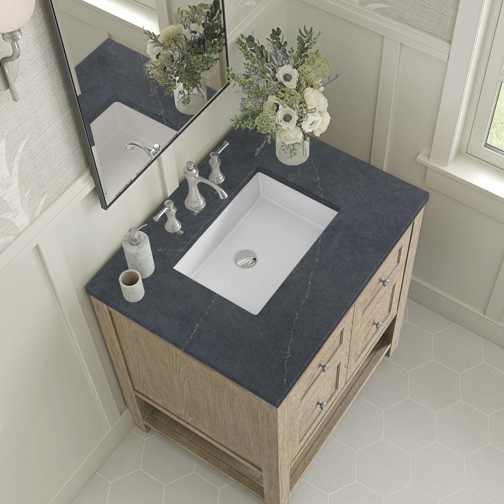 Breckenridge 30" Whitewashed Oak Single Vanity with Charcoal Soapstone Top