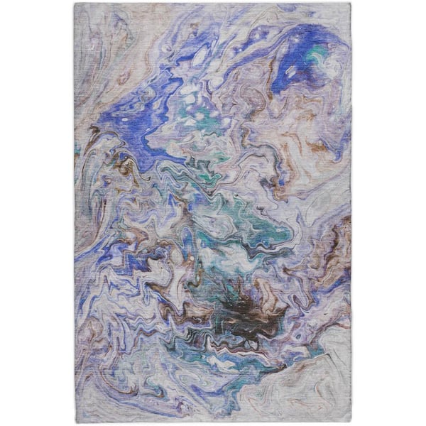 Dream Shag Premium Machine Washable Abstract ADS603 Beige 10 ft. x 14 ft. Area Rug