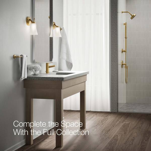 KOHLER Elate Single Handle Single Hole Bathroom Faucet in Vibrant Brushed Moderne Brass