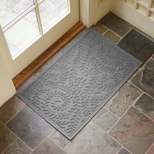 Waterhog Boxwood Medium Gray 23 in. x 35 in. PET Polyester Indoor Outdoor Doormat