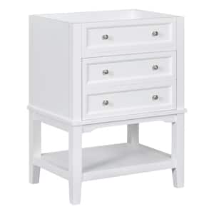 24 in. W x 18 in. D x 33 in. H Solid Wood Frame Bath Vanity Cabinet without Top in White