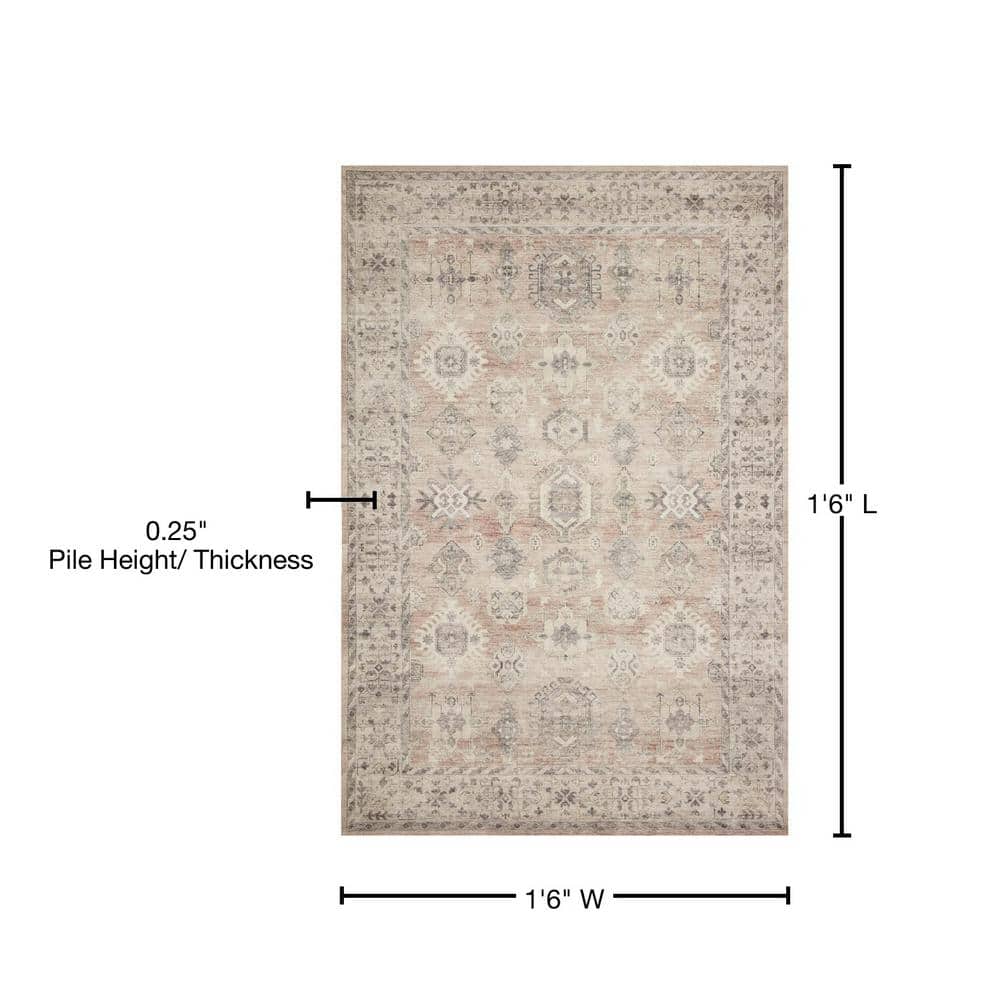 Gray Square Easy Care Synthetic Accent Rug