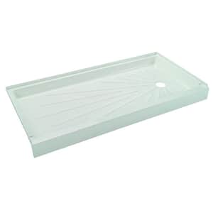 Caregiver ShowerTub 60 in. L x 30 in. W Single Threshold Alcove Shower Pan Base with Right Drain in White