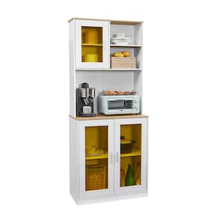HODEDAH 63 in. Tall Slim Open-Shelf Plus Top and Bottom Enclosed ...