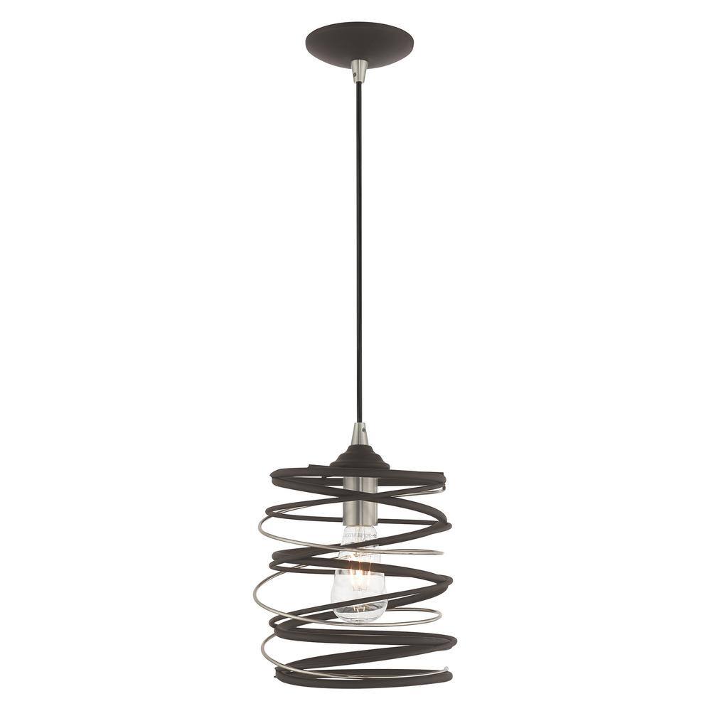 Bronze and Brushed Nickel Geometric Mini Pendant Light