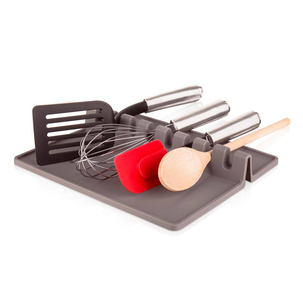 Tomorrow S Kitchen Gray Utensil Rest Utensil Holders Xl 46713606 Usa The Home Depot