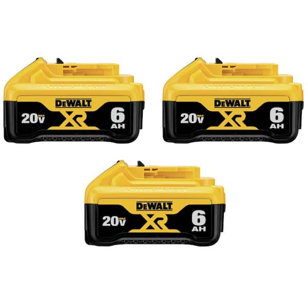 DEWALT 20V MAX XR Premium Lithium-Ion 6.0Ah Battery (3 Pack)