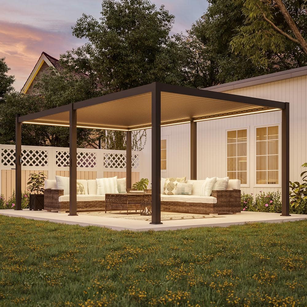 Sonkuki Nordica Series 12 ft. x 20 ft. Aluminum Louvered Pergola