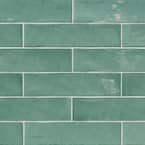 Catalina Green Lake 3 in. x 12 in. x 8 mm Polished Ceramic Subway Wall Tile (10.76 sq. ft./case)