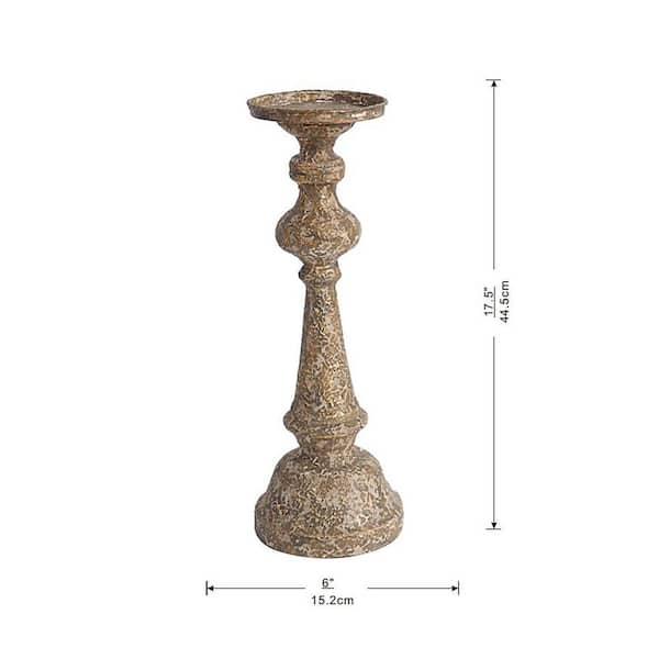 6 in. D x 18 in. H Bronze Metal Candle Holder 1 PC, for Office