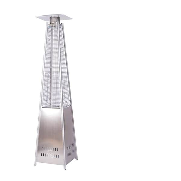 Unbranded 46000 BTU Residential Output Portable Stainless Steel Pyramid Flame Heater with Wheels