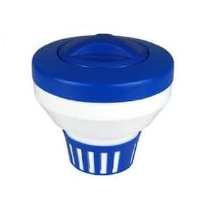 7.5 ft. Classic Blue and White Floating Swimming Pool Chlorine Dispenser