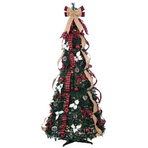 6 ft. Artificial Pop-Up LED Tree with Decorations