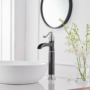 Waterfall Single Hole Single-Handle Vessel Bathroom Faucet With Supply Line In ORB and Brushed Nickel