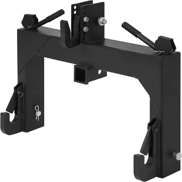 Heavy Duty 3 Point Quick Hitch for Tractors, Category 1 & 2, 3000LB Capacity, 2 Receivers, 5-Level Adjustable Hook