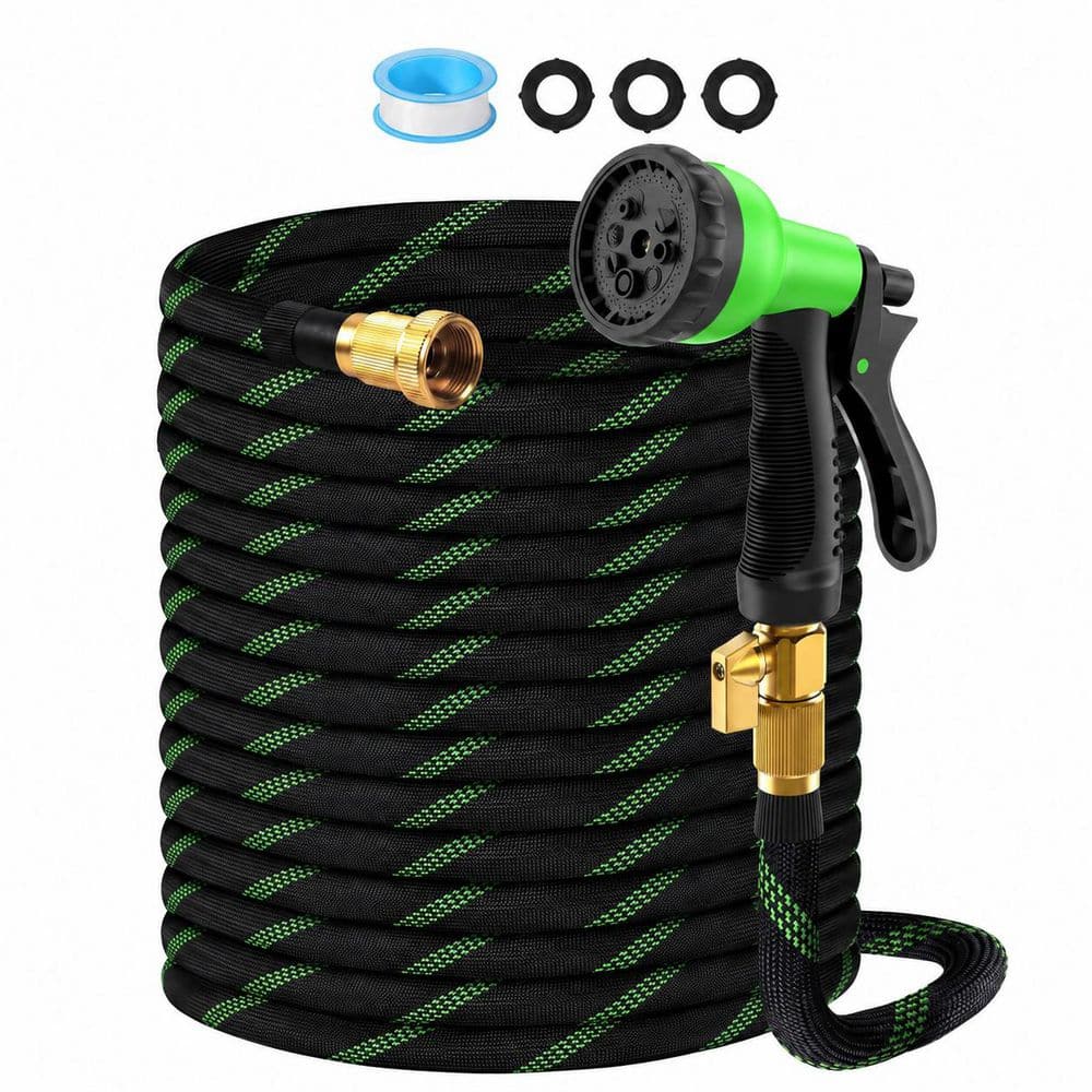 3/4 in. dia. x 100 ft Heavy-Duty Garden Hose Non-Expandable Flexible Kink-Resistant 8-Function Nozzle 3/4 in. Connector price history on PriceWatchPro