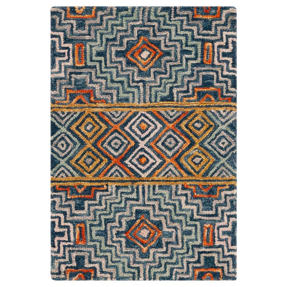 Aspen Blue/Gold 8 ft. x 10 ft. Bohemian Geometric Area Rug