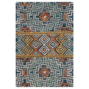 Aspen Blue/Gold 2 ft. x 5 ft. Bohemian Geometric Area Rug