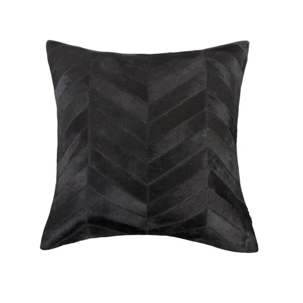 Black Geometric Polyester 18 in. x 18 in. Throw Pillow Set of 2