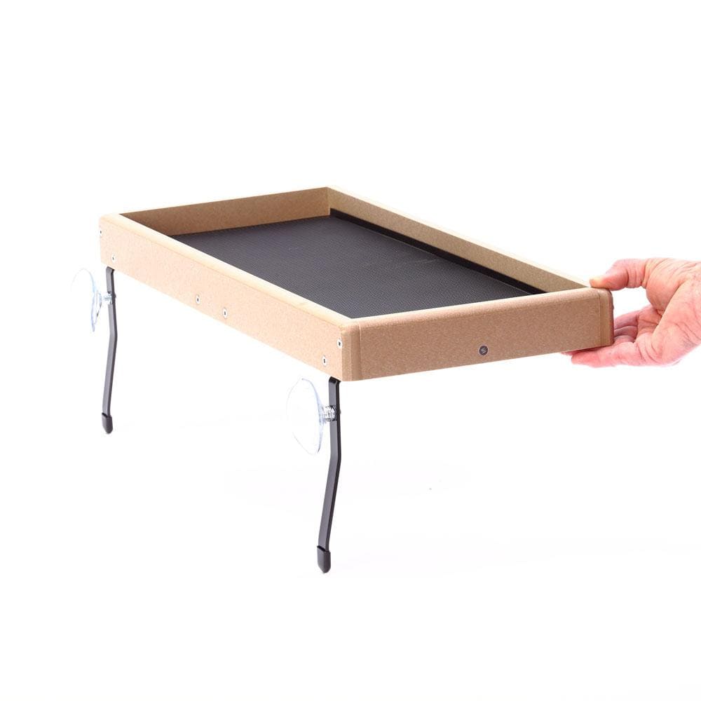 Large Taupe Recycled Plastic Window Mounted Platform Bird Feeder