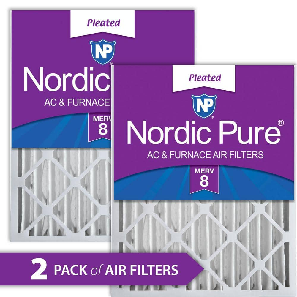 Nordic Pure 16 in. x 20 in. x 4 in. Dust Reduction Pleated MERV 8 Air Filter (2-Pack)