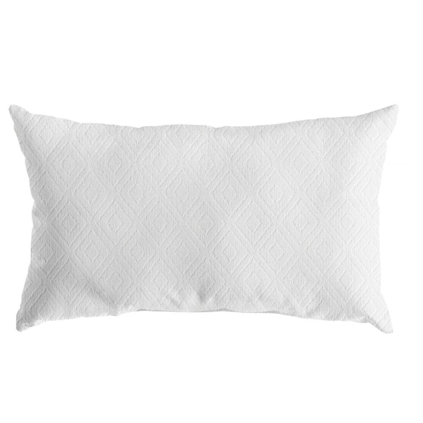 SORRA HOME Sorra Home Sunbrella Retain Snow Rectangle Outdoor Lumbar Pillow