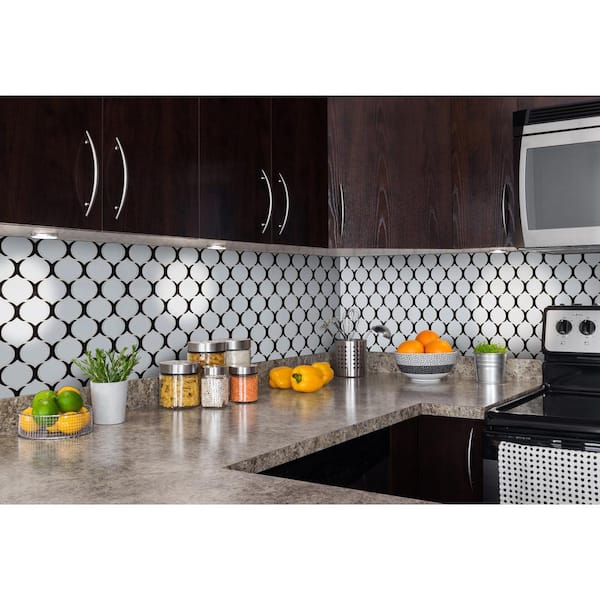 Teardrop Tuxe 12.24 in. x 11.1 in. x 6mm Glossy Porcelain Mesh-Mounted Mosaic Tile (14.10 sq. ft./Case)