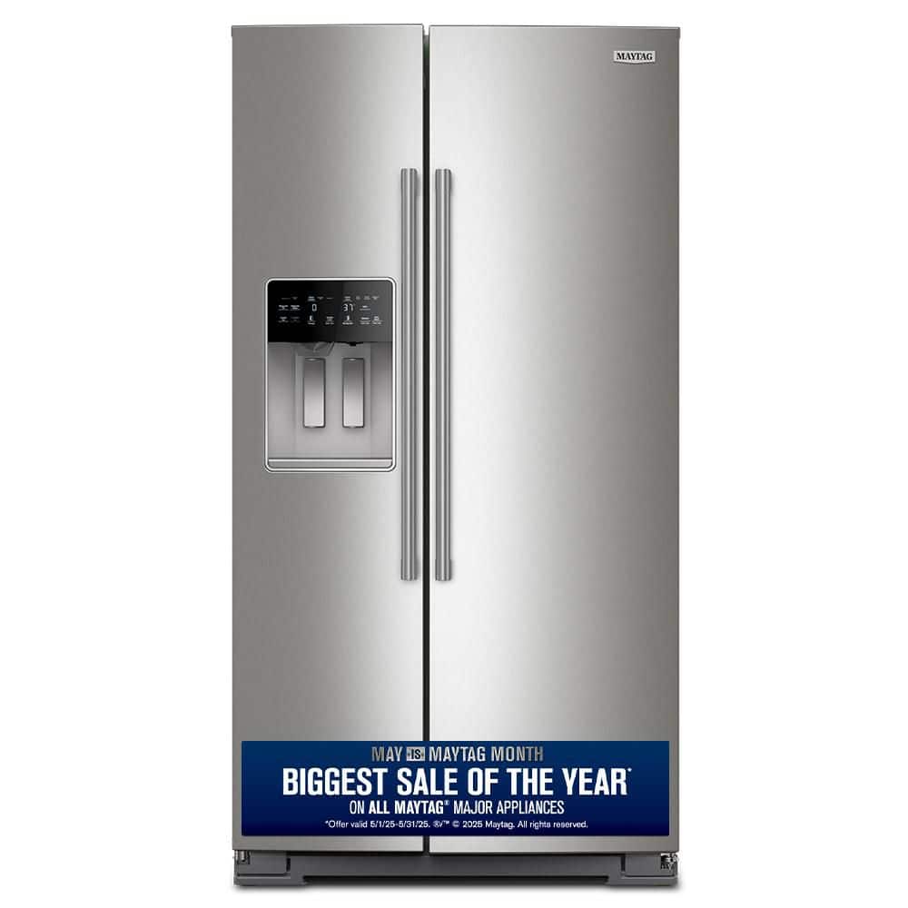 36 in. 28.7 cu. ft. Full-Depth Side-by-Side Refrigerator in Fingerprint Resistant Stainless Finish w/ PowerCold Feature