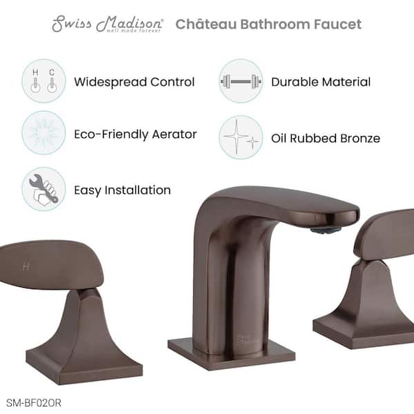 Chateau 8 in. Widespread Double Handle Bathroom Faucet in Oil Rubbed Bronze