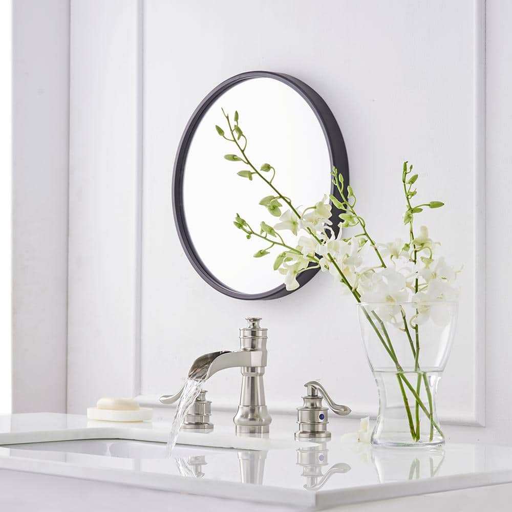 Brushed Nickel 8-Inch Widespread Waterfall Bathroom Faucet with Lever Handles