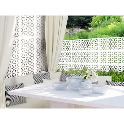 2 ft. x 4 ft. White Saki Decorative Privacy and Fence Panel