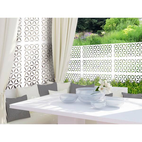 Unbranded 2 ft. x 4 ft. White Saki Decorative Privacy and Fence Panel