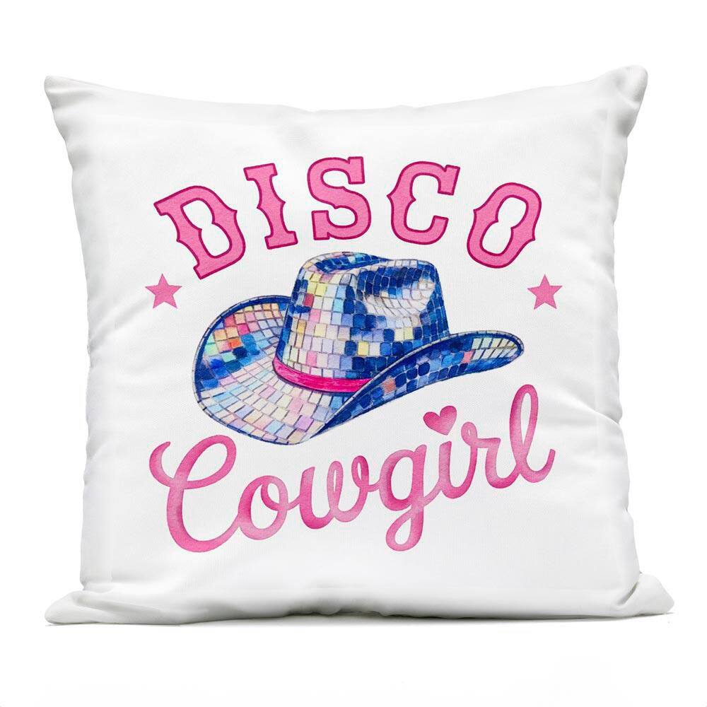 Disco Cowgirl and Hat Blue Square Outdoor Throw Pillow price history on PriceWatchPro